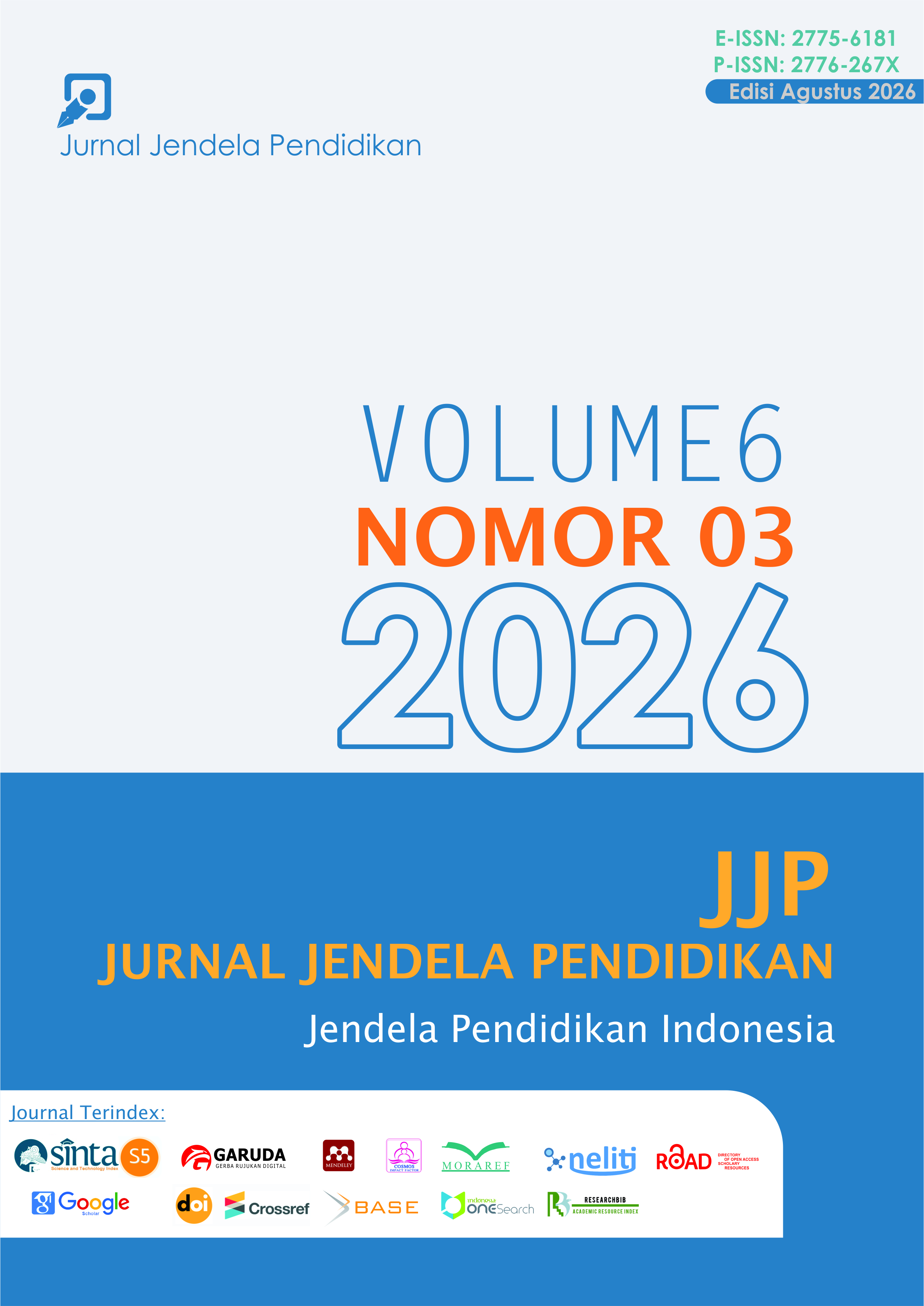 					View Vol. 6 No. 03 (2026): Jurnal Jendela Pendidikan: Edisi Agustus 2026
				