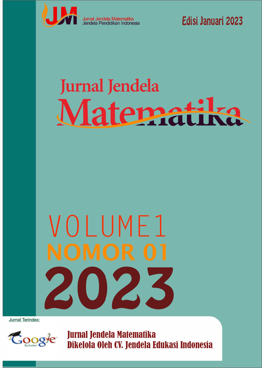 					View Vol. 1 No. 01 (2023): Jurnal Jendela Matematika: Edisi Januari 2023
				